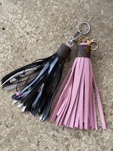 Load image into Gallery viewer, Leather Tassels - Leather with Repurposed LV Canvas
