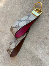 Load image into Gallery viewer, Key Fobs - Leather and Repurposed Authentic GG Vintage Brown Canvas