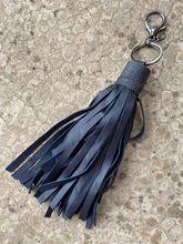 Load image into Gallery viewer, Leather Tassels - Leather and Repurposed LV Damier Graphite