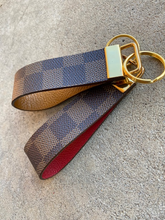 Load image into Gallery viewer, Key Fobs - Leather and Repurposed Authentic LV Damier Ebene
