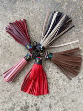 Load image into Gallery viewer, Leather Tassels - Leather and Repurposed LV Multi Colored