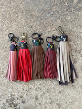 Load image into Gallery viewer, Leather Tassels - Leather and Repurposed LV Multi Colored