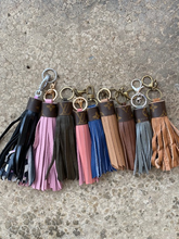 Load image into Gallery viewer, Leather Tassels - Leather with Repurposed LV Canvas