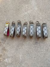 Load image into Gallery viewer, Key Fobs - Leather and Repurposed Authentic GG Vintage Brown Canvas