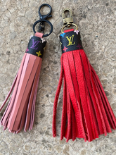 Load image into Gallery viewer, Leather Tassels - Leather and Repurposed LV Multi Colored
