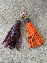 Load image into Gallery viewer, Leather Tassels - Leather and Repurposed LV Damier Ebene