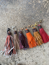 Load image into Gallery viewer, Leather Tassels - Leather and Repurposed LV Damier Ebene