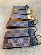 Load image into Gallery viewer, Key Fobs - Leather and Repurposed Authentic LV Damier Ebene