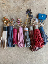 Load image into Gallery viewer, Leather Tassels with Unique Repurposed Charms