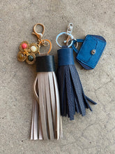 Load image into Gallery viewer, Leather Tassels with Unique Repurposed Charms