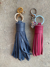 Load image into Gallery viewer, Leather Tassels with Unique Repurposed Charms