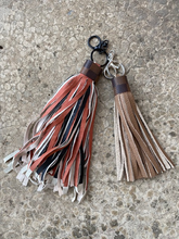Load image into Gallery viewer, Leather Tassels - Leather and Repurposed LV Damier Ebene