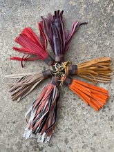 Load image into Gallery viewer, Leather Tassels - Leather and Repurposed LV Damier Ebene