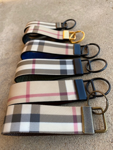 Load image into Gallery viewer, Key Fobs - Leather and Repurposed Authentic Burberry
