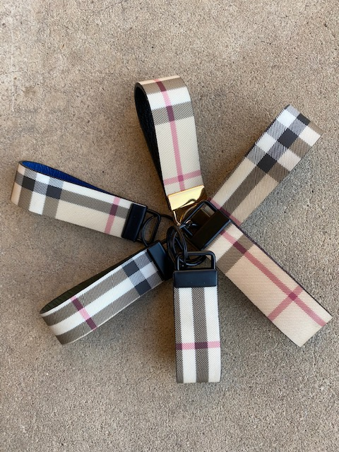 Key Fobs - Leather and Repurposed Authentic Burberry